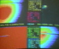Computer screen with data on Halleys comet