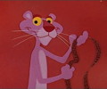 Pink Panther holding a film