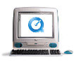 iMac G3 with Quicktime logo