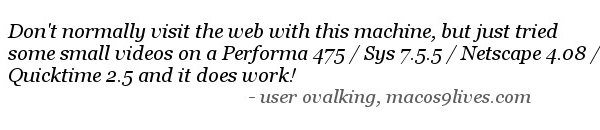 quote user ovalking about using Cornica on his performa 475